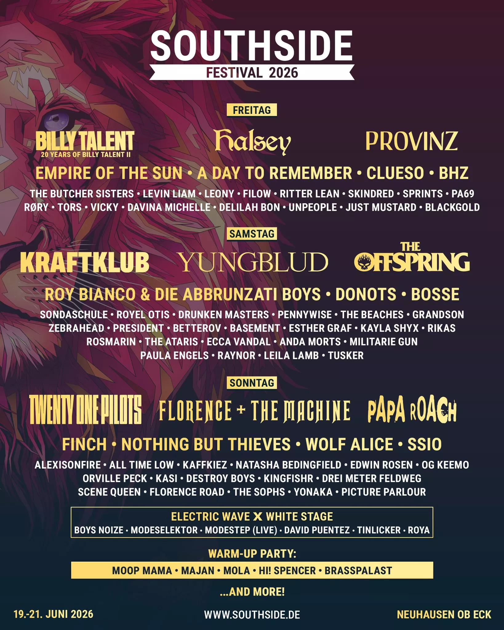 Hurricane & Southside 2026 – Line-up Bandwelle