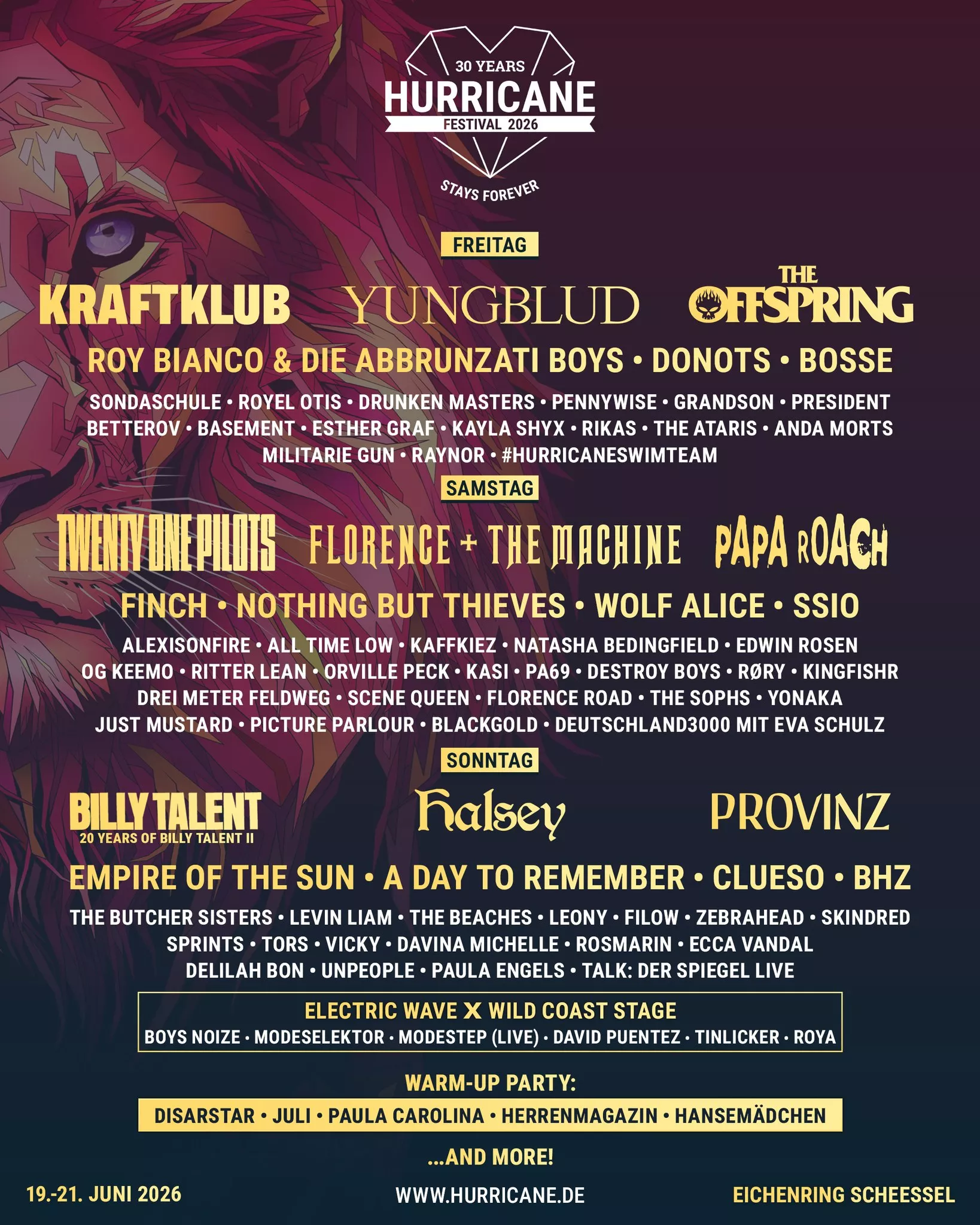 Hurricane & Southside 2026 – erste Bandwelle